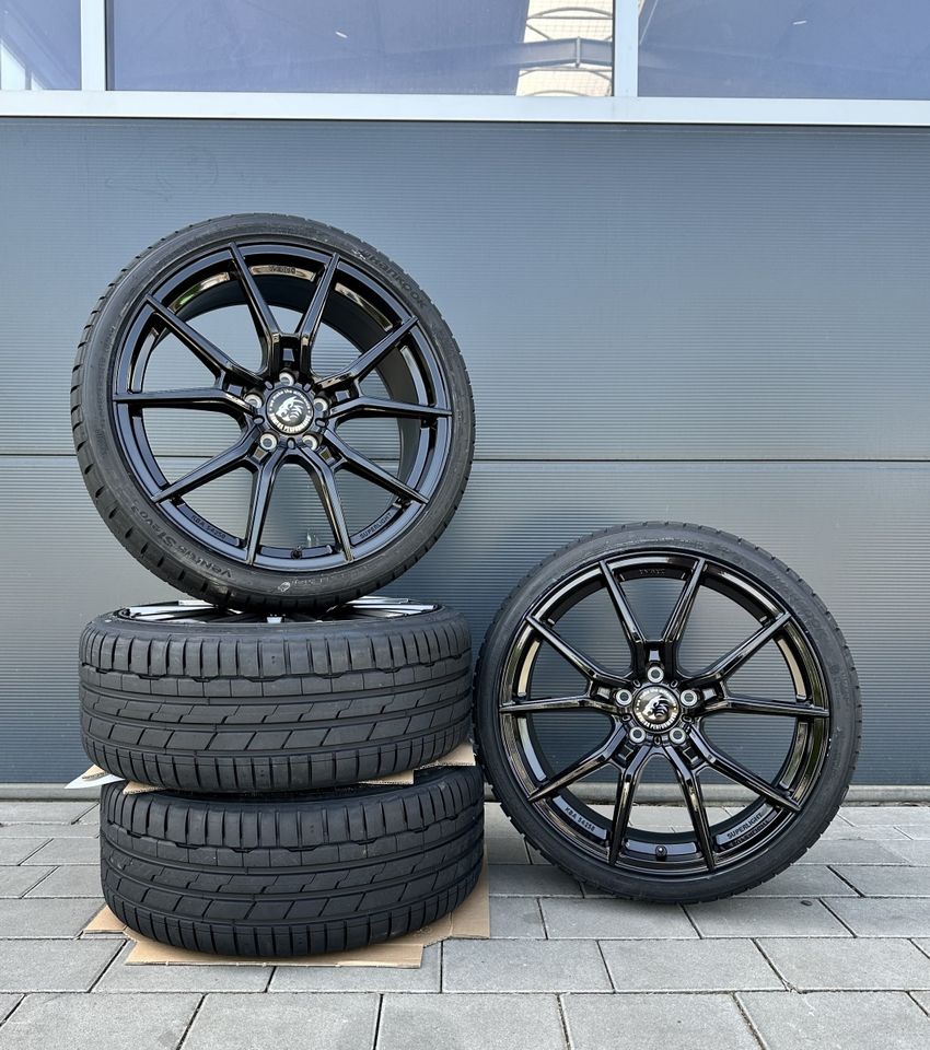 Damina DM13 19 Zoll Sommerräder für Audi A6 S6 A7 S7 A8 4E Q3 SQ3 4G 4G1 C7 8U 8U1 A4 B8 B9 C6 4F Allroud Felgen Reifen Räder schwarz Performance Sommerreifen ABE sline s line 5x112 TDI Kompletträder in Neckarsulm