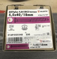 140x Würth Assyplus 4 A4 Terassenschrauben 5,5x40mm/ 18mm Bayern - Dillingen (Donau) Vorschau