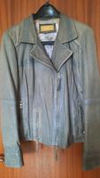 Fesche Lederjacke im Bikerstil grau Gr. 42 Bayern - Zorneding Vorschau