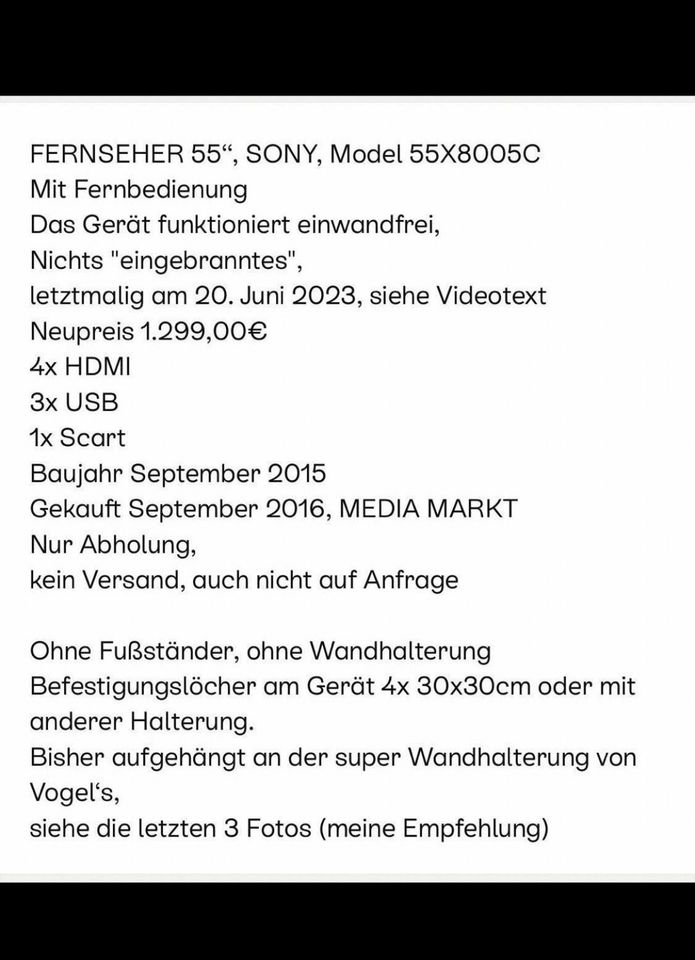Fernseher Sony 55“ 1A Qualität, SMART TV in Oberhausen