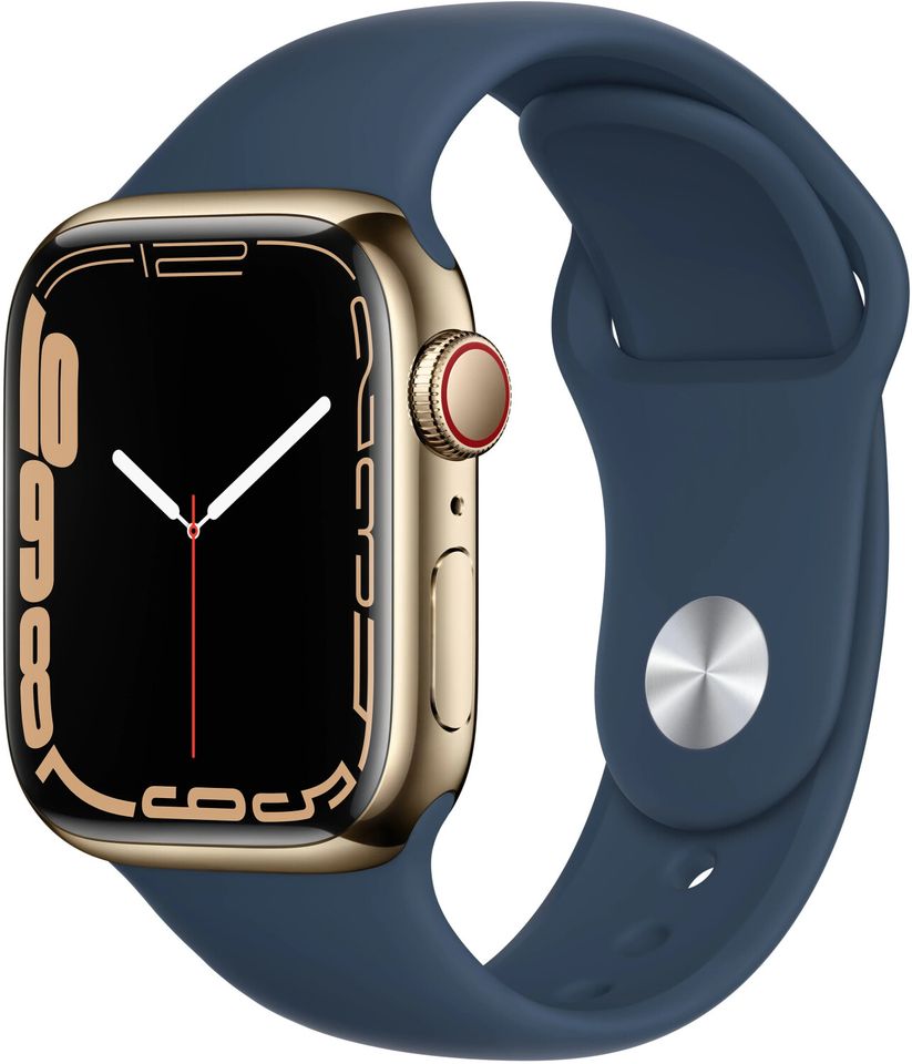 Apple Watch Series 7 Cellular 45mm Edelstahl Gold Band Abyssblau in Bremen