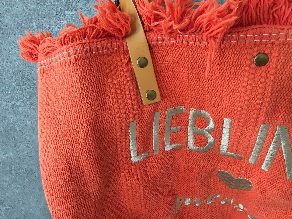 Lieblingstasche, orange mit goldenen Schrift, Shopper, XXL, NEU in Rehlingen-Siersburg