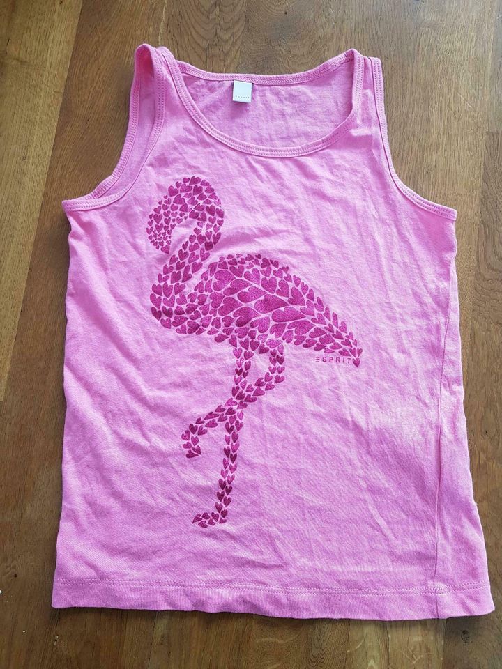 Esprit Flamingo Top ärmellos Pink Glitzer Gr. 116 122 wie neu in Nonnenhorn