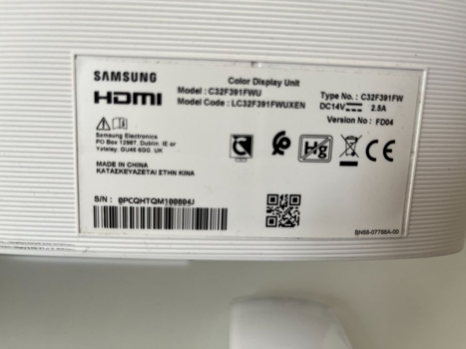 Samsung Curved Monitor C32F391FWU - 32 Zoll in Grefrath