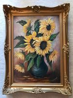 Gemälde signiert 1956 Bilderrahmen in Gold  Sonnenblumen 60x45 Sachsen - Chemnitz Vorschau