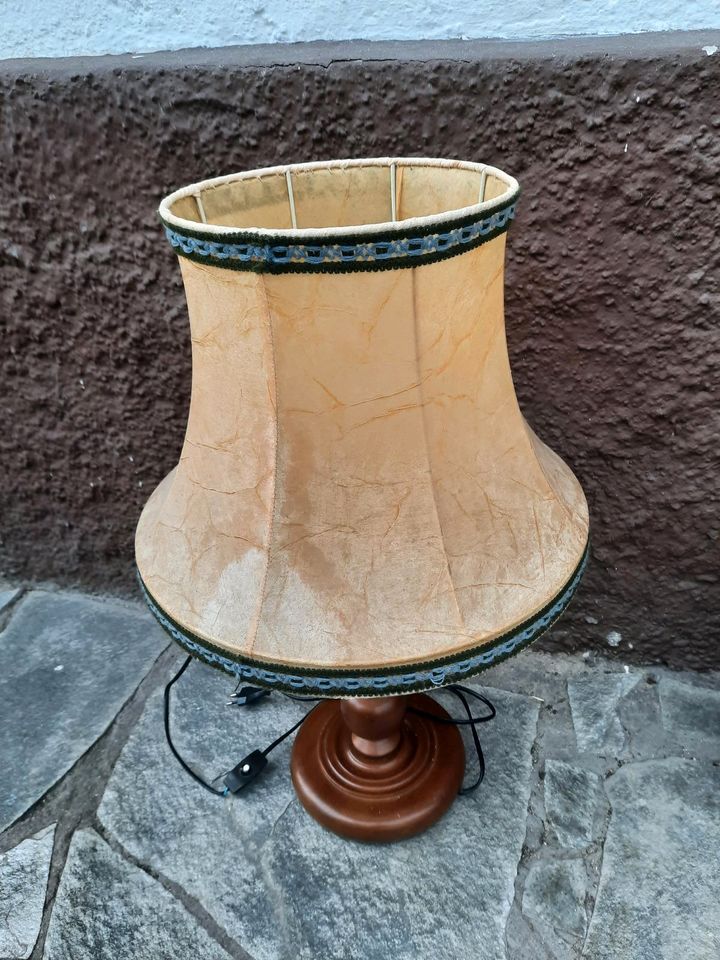 Vintage Retro Holz Tischlampe Stehlampe H ca.66 cm in Drensteinfurt