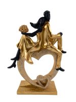 Elegante Skulptur eines sitzenden Paares in Herzform, Schwarz und Nordrhein-Westfalen - Gladbeck Vorschau