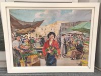 Ölgemälde Marktszene Frau mit Blumen 92 x 73 cm Stuttgart - Stuttgart-West Vorschau