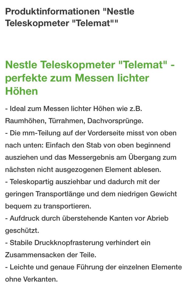 Teleskopmeter/Höhenmessgerät in Markersdorf bei Görlitz