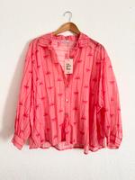 Neu Bluse Oversize Baumwolle Schleife Bow Print Blogger Pink Innenstadt - Köln Altstadt Vorschau
