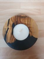Schwarzer Kerzen-Teelichthalter 1 Flamm aus Epoxidharz-Olivenholz Aachen - Aachen-Mitte Vorschau