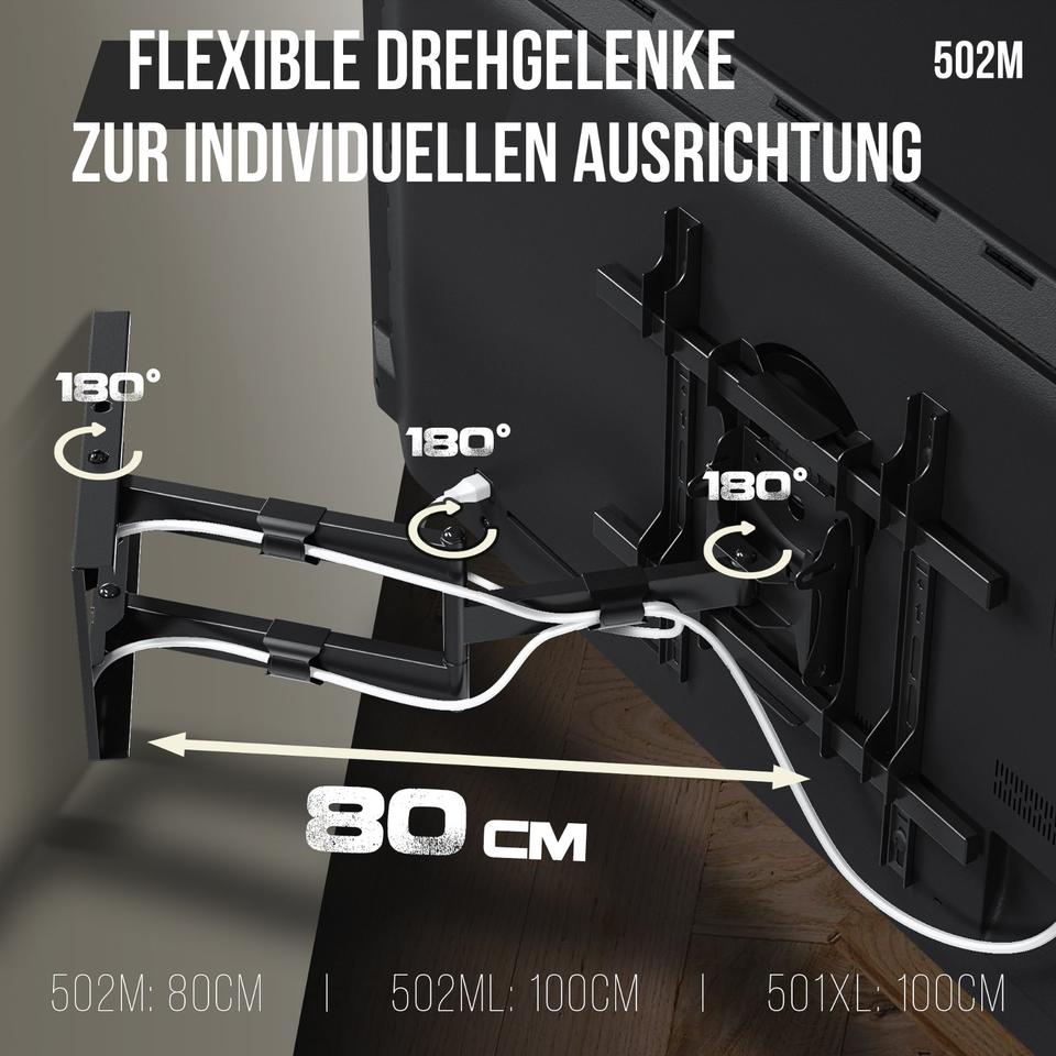 Fernsehhalterung  bis 65" flexibel 80cm ausfahrbar, schwenkbar in Bamberg