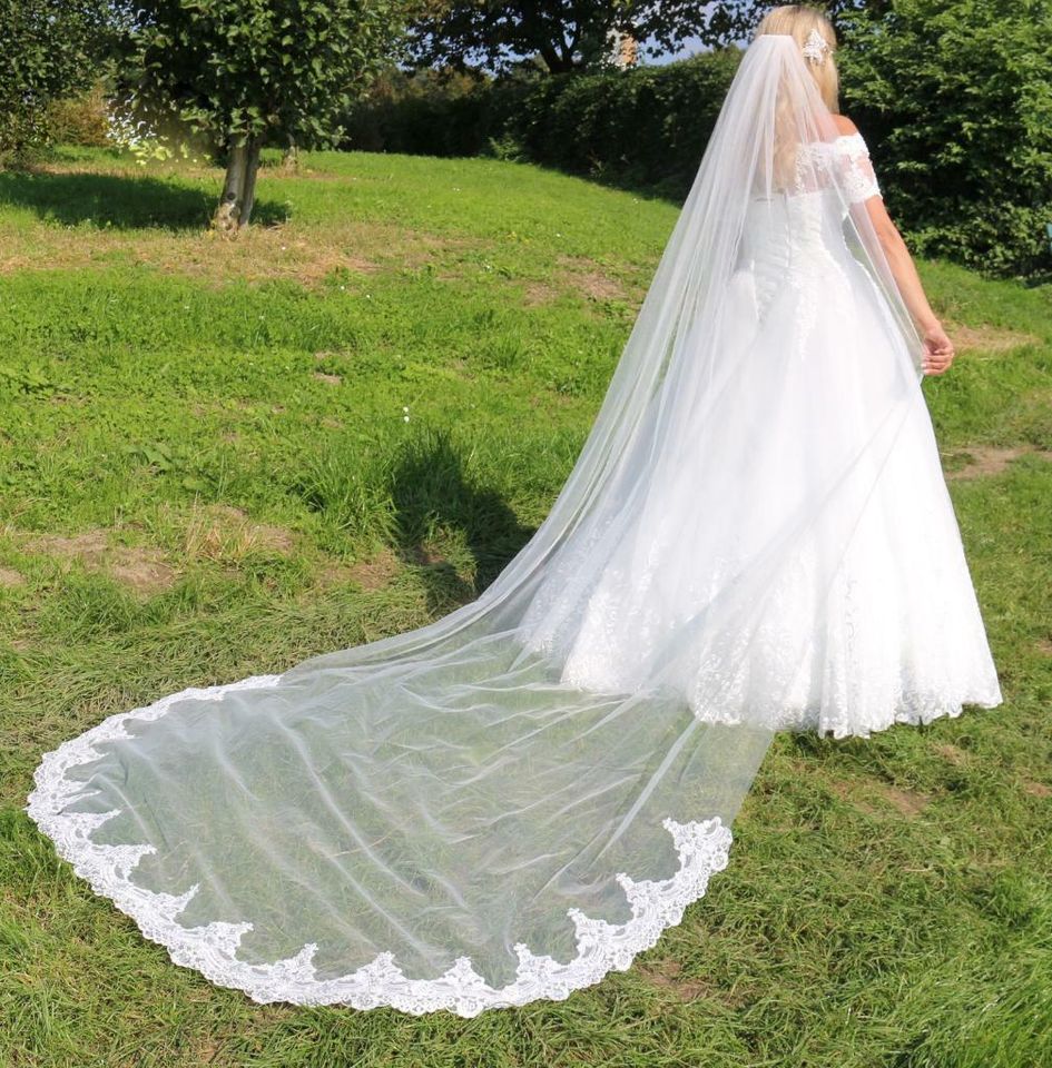 Schleier 3 M Brautschleier 1 Lage Kapelle FEIN Kamm Hochzeit Brau in Tettnang