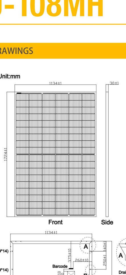 Austa Pv Module 410 Watt 114 x 173 cm Neu sofort verfügbar in Wittlich