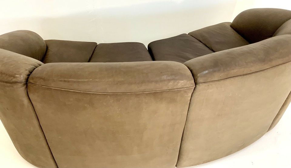 By WALTER KNOLL / PICCOLINO Curved 60er Vintage Design Leder-Sofa in Hamburg