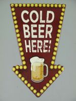 Wandschild (Gestanzt) Blech "Cold Beer Here" 50x30cm Krummhörn - Greetsiel Vorschau