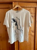 C&A T-Shirt weiß schwarz Print 40/L Stuttgart - Stuttgart-Nord Vorschau