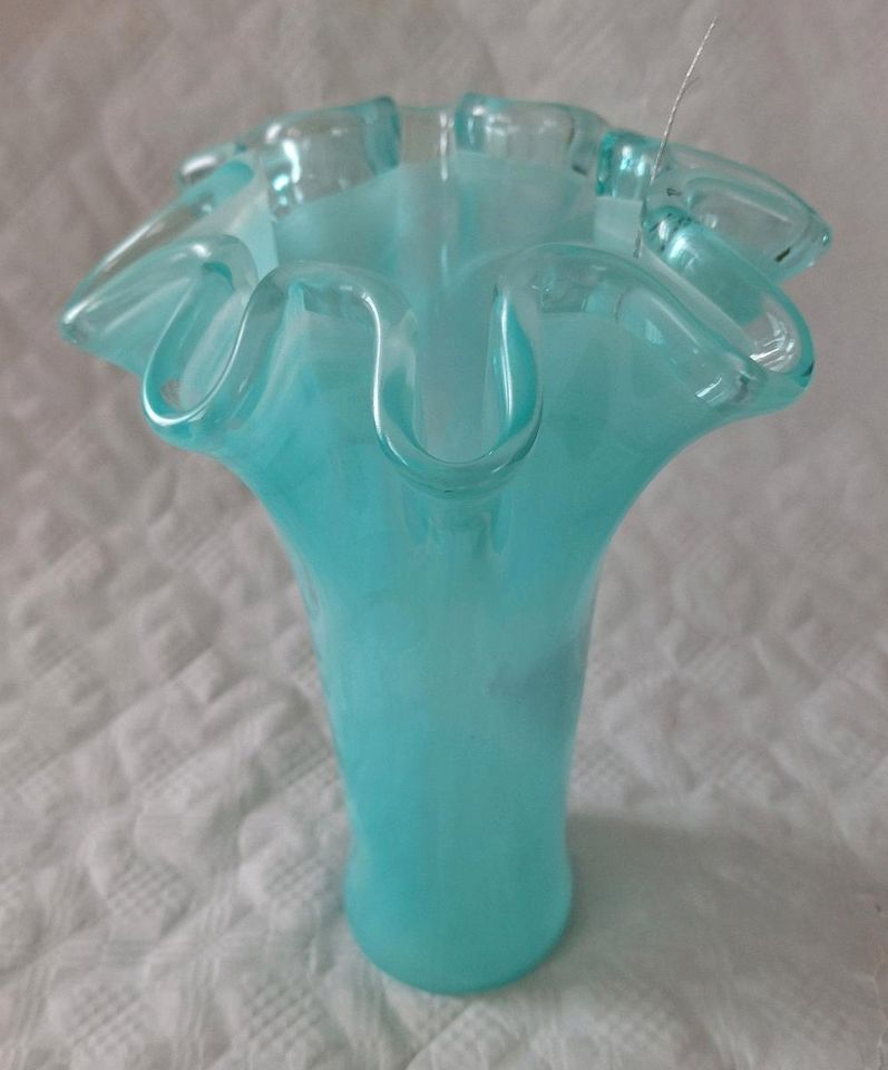 MURANO Glas Vase von Tammaro Home; grün; Ø 21 Höhe 30 cm NEU in Halver