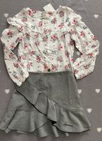 Neu zara schick festlich Set VolantRock grauBlumen Bluse 116 rot Bayern - Kempten Vorschau