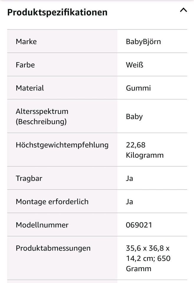 BabyBjörn Sitzerhöhung in Zwoenitz