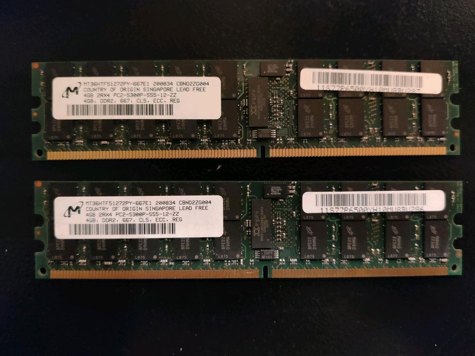 4GB RAM zwei stück Arbeitsspeicher DDR2 (Server RAM) in Stuttgart