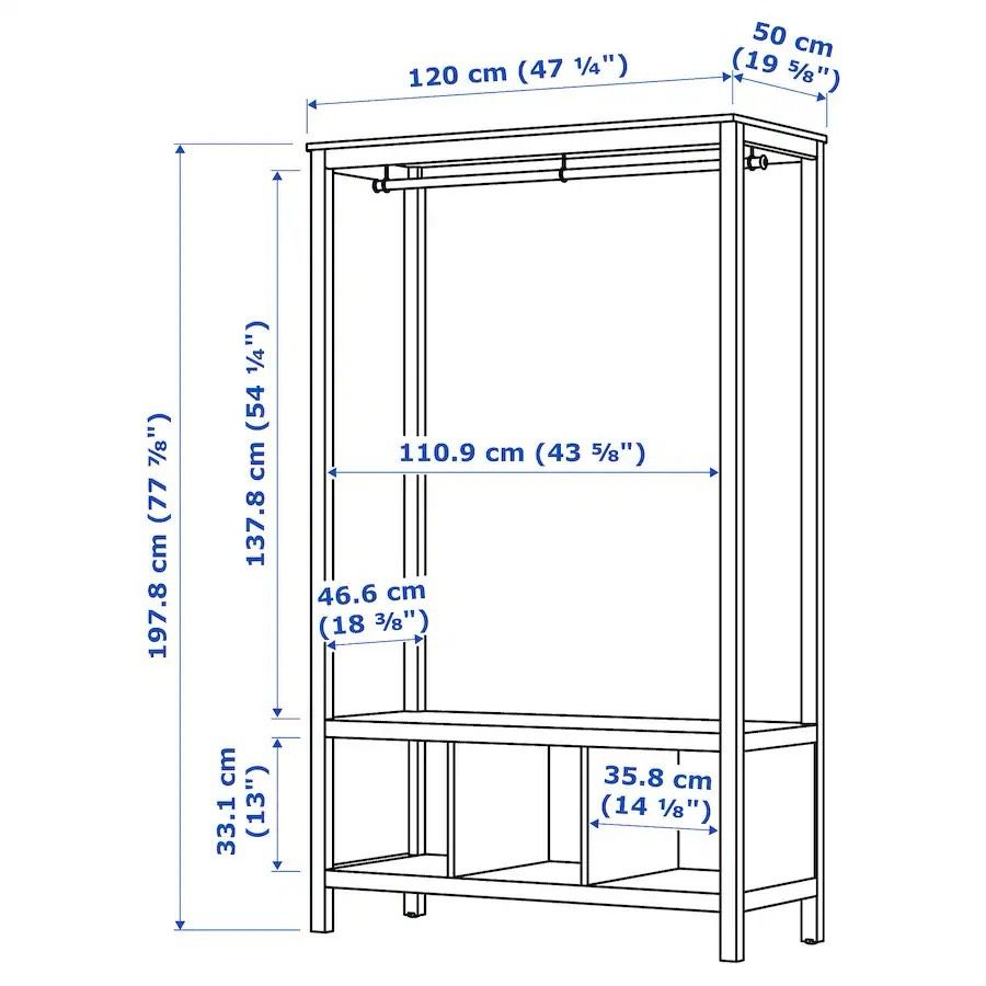 HEMNES Kleiderschrank, offen in Nidda