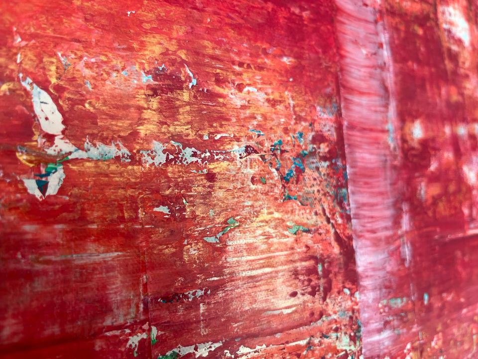 Abstraktes Acryl Bild Kunst Rot Gold 100 x 120 groß Original Neu in Hamburg