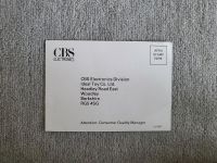 CBS Electronics Garantiekarte / Warranty Coleco Bayern - Coburg Vorschau