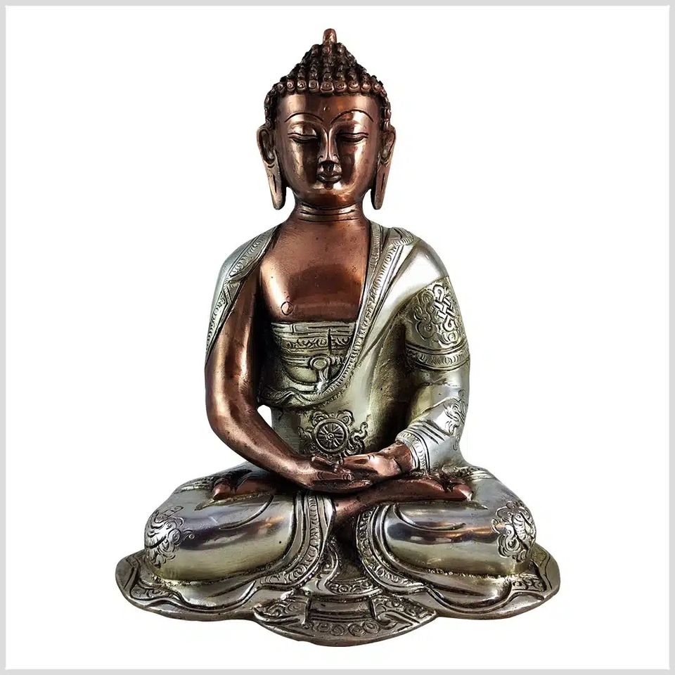 Erleuchteter Buddha Messing Kupfersilber 25cm 3kg in Hamburg