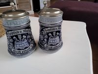 Bierkrüge mit Schriftzug, blau-grau, Steingut Niedersachsen - Oldenburg Vorschau