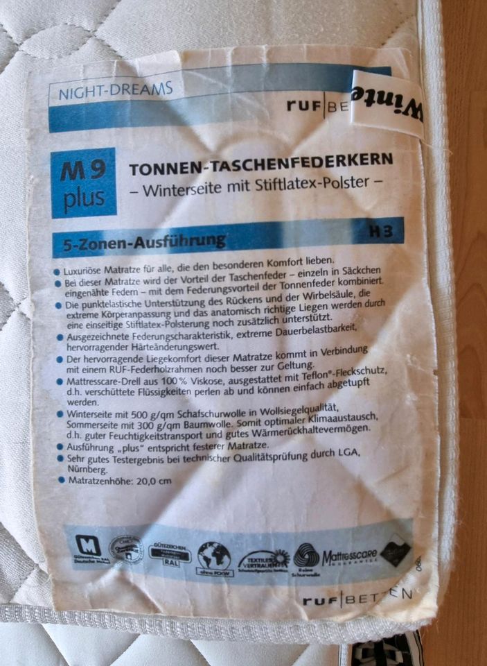 90 x 200 2 x RUF Tonnen Taschenfederkern Matratzen H3 & H2 in Rastatt