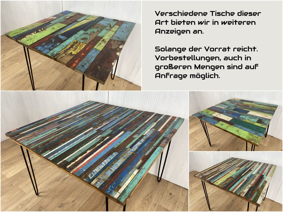 Boatwood by WMK Einzigartiger Esstisch mit Tischplatte aus altem
