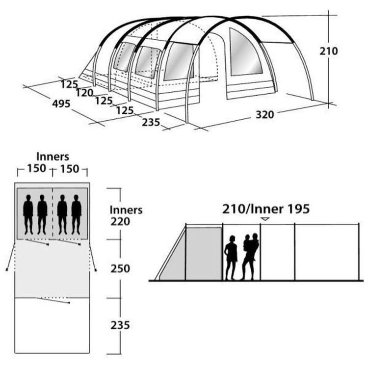 Outwell Bear Lake 4 Zelt Campingzelt 4 Personen Baumwollzelt in Werne