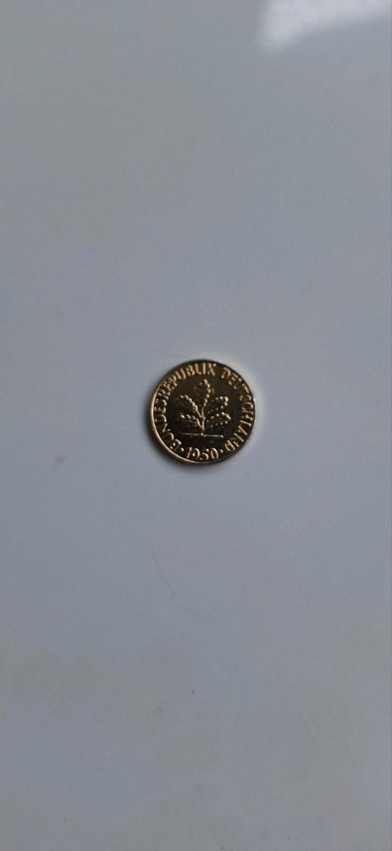 1 Pfennig Münze von 1950 F in Dortmund