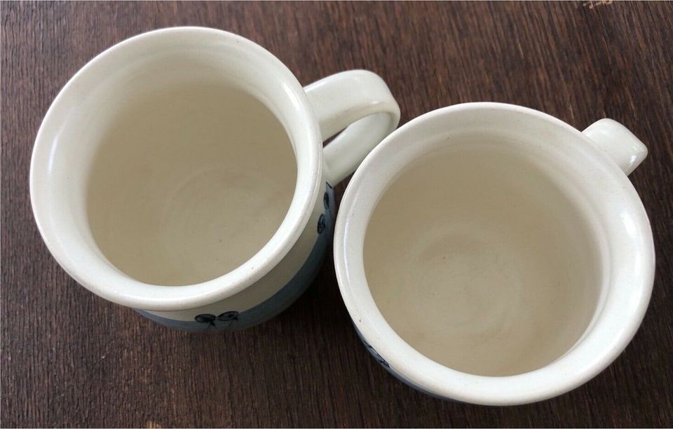 Tasse❗️ NEU Becher 2x Keramik Hand Made creme- weiß -bleu in Hamburg