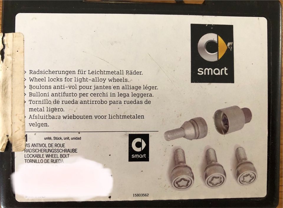 Originale Radsicherungen für Leichtmetallräder für Smart in Magdeburg