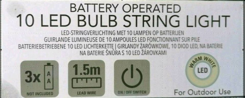 Lichterketten mieten mit Batterie / Akku Outdoor Glühbirnen LED in Dresden