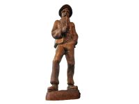Holzfigur Mann mit Pfeife Skulptur Holz H  52 cm handgeschnitzt Saarland - Illingen Vorschau