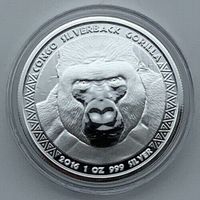 1 oz Silbermünze 999,9 Silverback Gorilla Kongo 2016 in Münzkapse Niedersachsen - Osterholz-Scharmbeck Vorschau