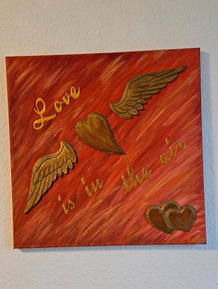 Bild "Love is in the air". 50x50 cm, Einzelstück auf Keilrahmen in Schönefeld