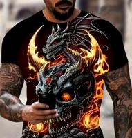 Herren T-Shirt mit 3D Drachenknochen Grafik  luftiges  Neu Bayern - Kötz Vorschau