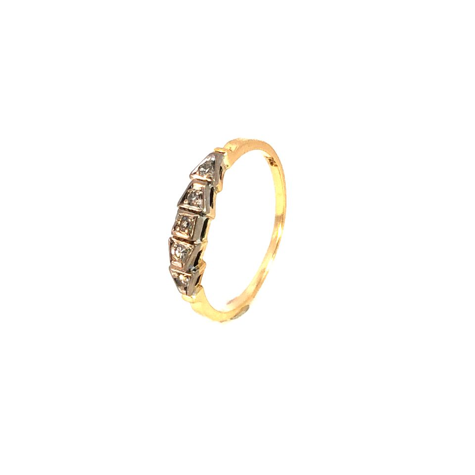 Ring Bicolor 750 / 18 Karat mit Diamanten Gr. 53 Nr. 5387 in Peine