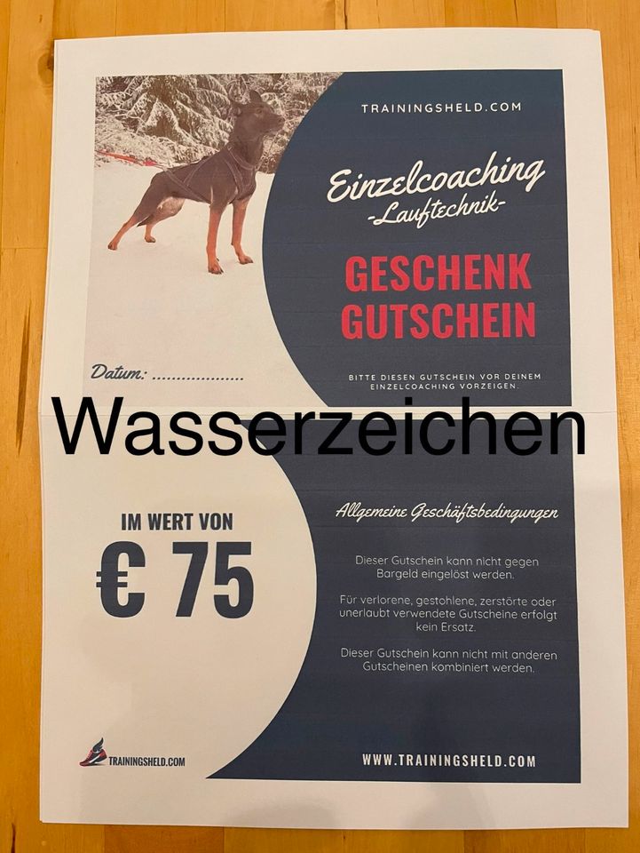 Gutschein Einzelcoaching Lauftechnik  75.- € Trainingsheld.com in Heidelberg
