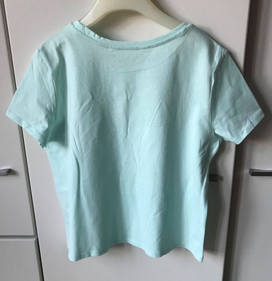 T-Shirt, Mintgrün, Rosen, Glitzer, Mädchen, 146/152, H&M NEU in Freiberg am Neckar