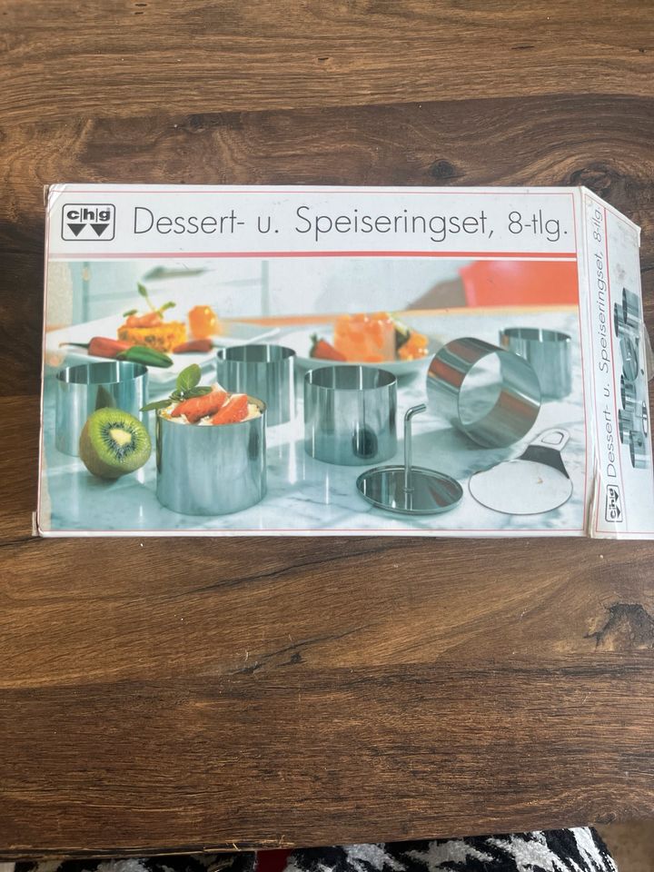 Dessert- und Speiseringset, 8 tlg, neu, Edelstahl in Berlin