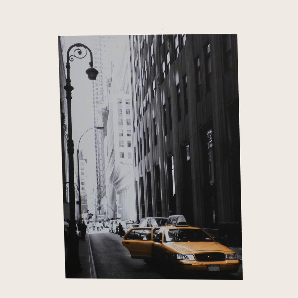 2er Set Leinwandbilder New York s/w mit gelbem Taxi 58 x 77 cm in Emmering