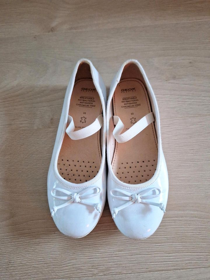 Geox Ballerina weiß Leder Gr 33 Hochzeit in Hersbruck