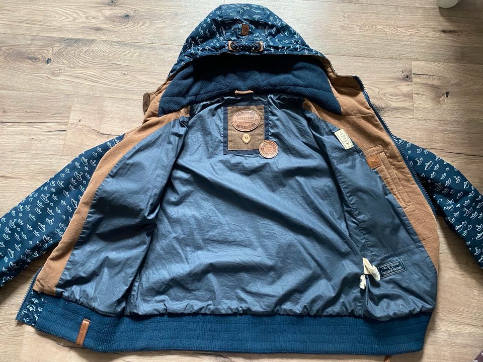 Naketano Übergangsjacke „Schnizzel“ blau  Schiffchen Gr. XL TOP in Haar