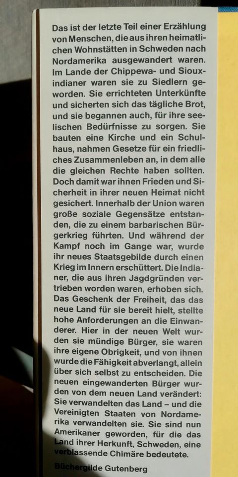 Die Auswanderer, alle 4 Bände des Romans von Vilhelm Moberg in Nohfelden