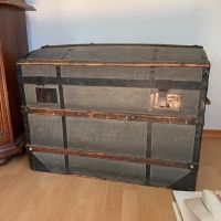 Truhe antik um 1900 Holz Metall Grau Blau vintage Koffer Reise Nürnberg (Mittelfr) - Mitte Vorschau